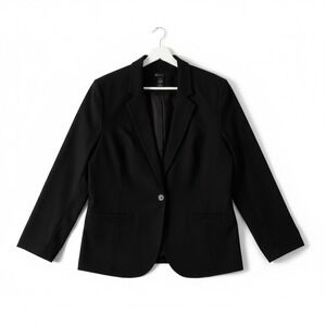 Lane Bryant Womens Plus Size 28 Black Shoulder Pads Blazer Jacket Lined